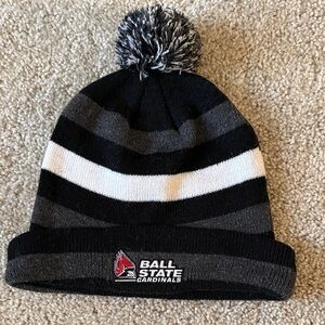 Ball State Cardinals Striped Beanie